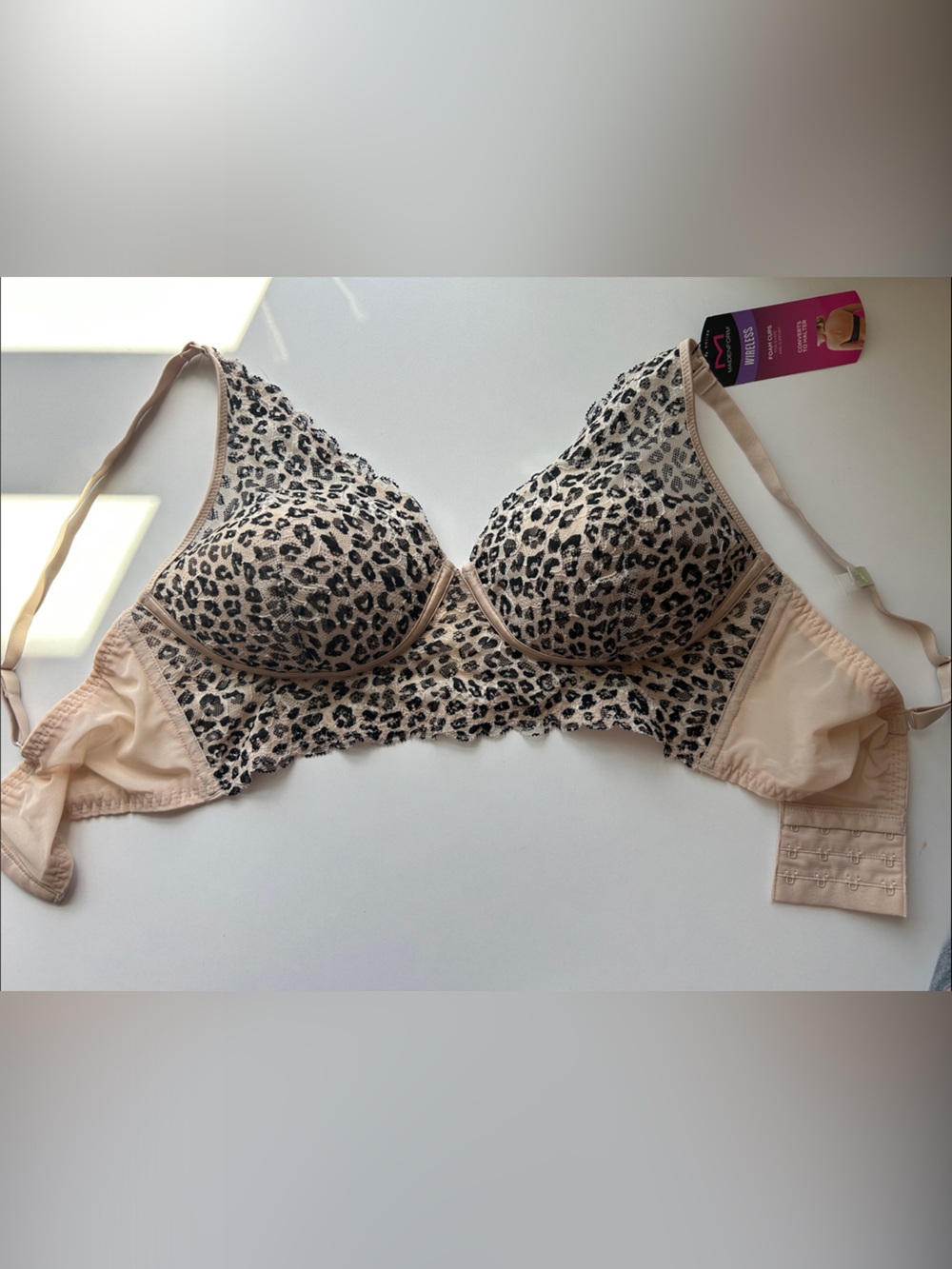 Maidenform Leopard-Print Wireless Bra in Beige and Black
